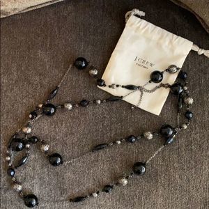 Jcrew black and silver double wrap necklace